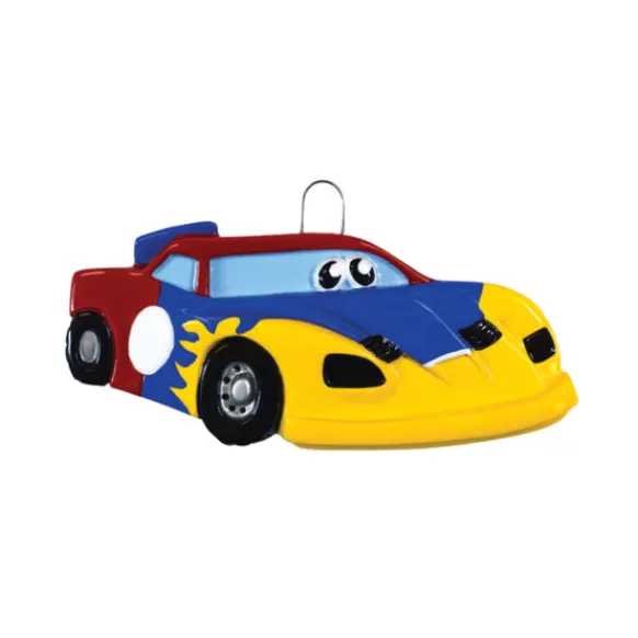 Best Sale Personalized Race Car With Face Ornament Kids