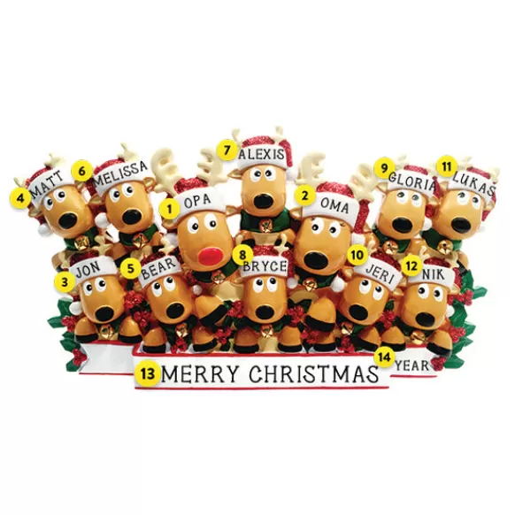 Best Sale Personalized Reindeer Family Of 12 Table Top Decoration Table Tops