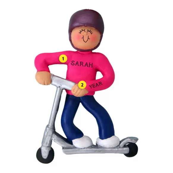 Fashion Personalized Riding Scooter Ornament - Female Growing Up