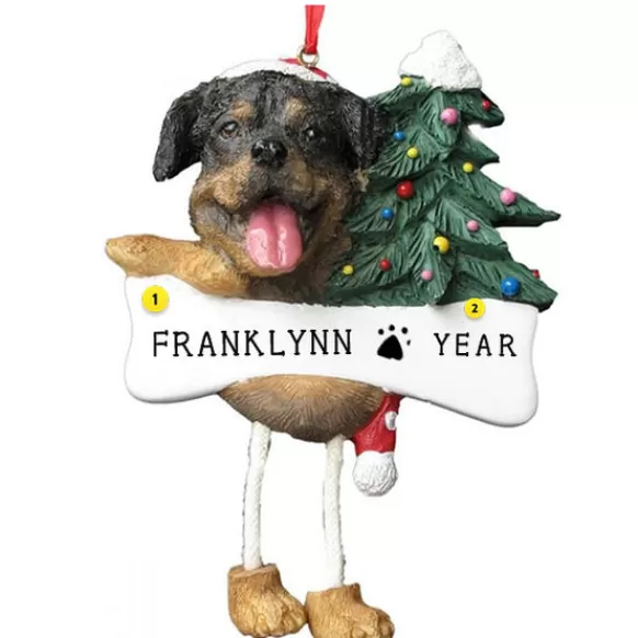 Discount E & S Imports Personalized Rottweiler Dog Ornament