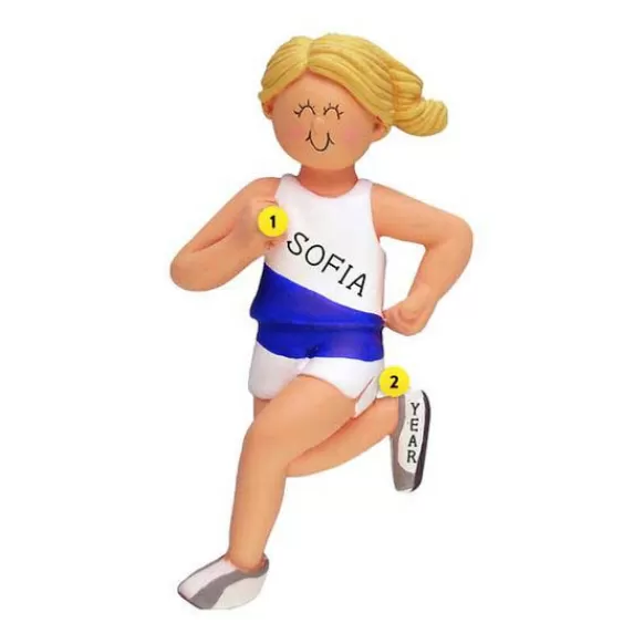 Store Ornament Central Personalized Runner Ornament - Female, Blonde Hair