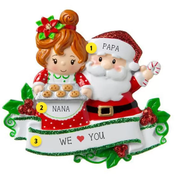 Discount PolarX Personalized Santa And Mrs. Claus Baking Cookies Ornament