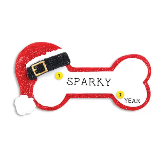 Sale PolarX Personalized Santa Dog Bone Ornament