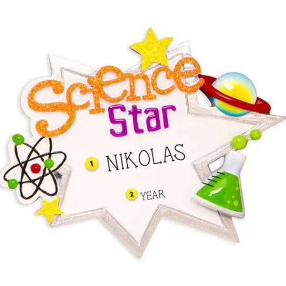 New Personalized Science Star Ornament School Days