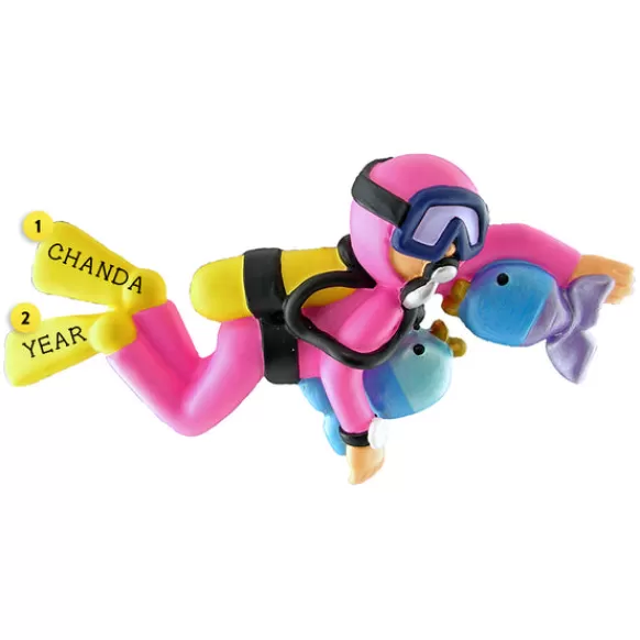 Best Ornament Central Personalized Scuba Diver Ornament - Female