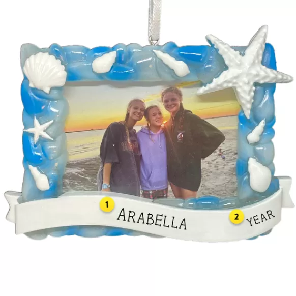 Outlet Personalized Seashell Picture Frame Beach Ornament Picture Frames