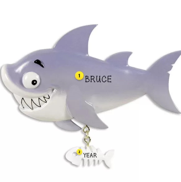 Hot Personalized Shark Smiling Ornament Fish & Reptile