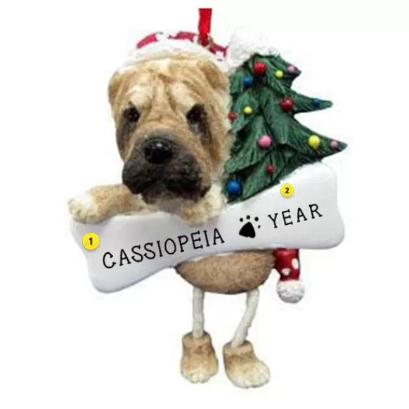 Hot E & S Imports Personalized Sharpei Dog Ornament