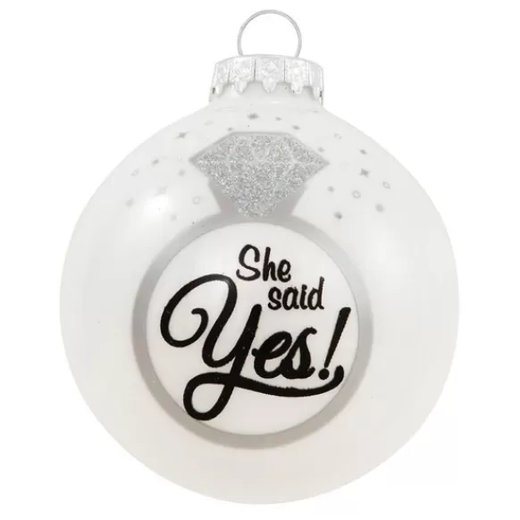 Best Sale Personalized She Said Yes Engagement Ornament Engaged, Wedding, & Anniversary