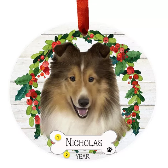 Fashion E & S Imports Personalized Sheltie Ornament