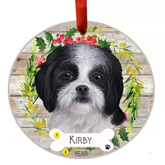 Hot E & S Imports Personalized Shih Tzu Ornament - Black & White