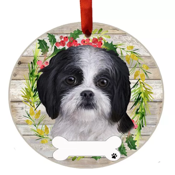 Hot E & S Imports Personalized Shih Tzu Ornament - Black & White