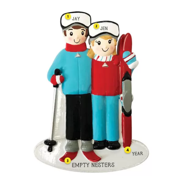 Store PolarX Personalized Skiing Couple Ornament