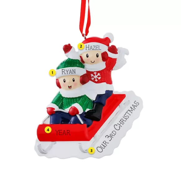 Sale Personalized Sledding Couple Ornament Couples