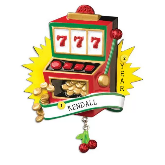 Discount Personalized Slot Machine With Coins Ornament Fun & Games