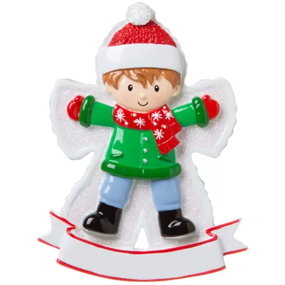 Clearance Personalized Snow Angel Boy Ornament Kids