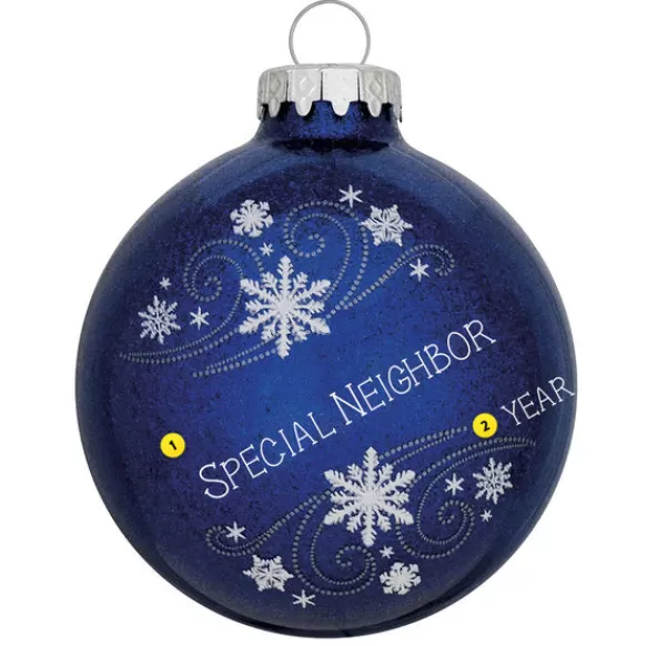 Sale Bronners Personalized Snowflake Swirl Glass Ornament - Blue