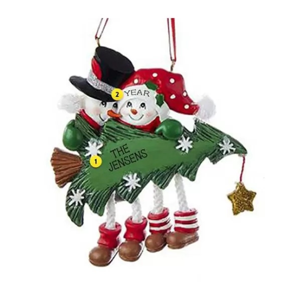 Store Personalized Snowman Couple With Tree Ornament Couples