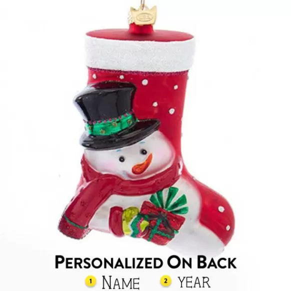 Outlet Kurt Adler Personalized Snowman Glass Stocking Ornament