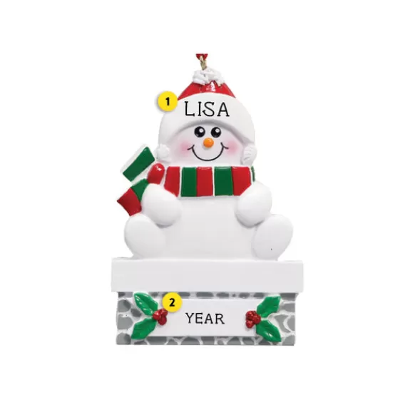 Online Rudolph & Me Personalized Snowman On Chimney Ornament