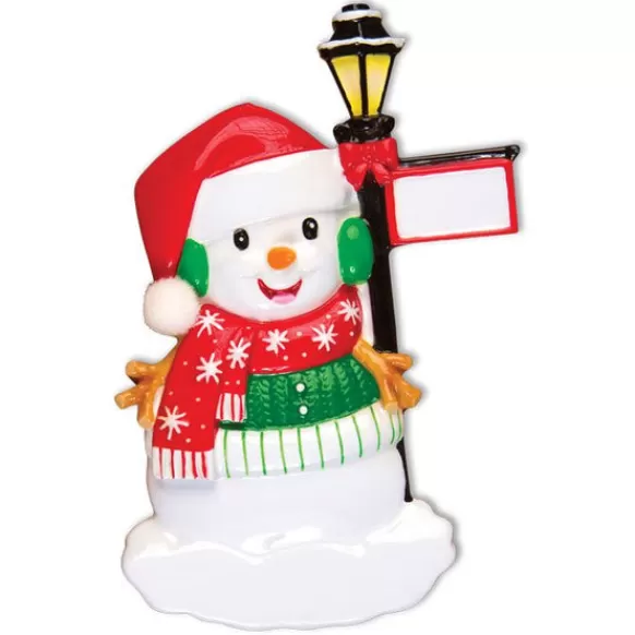 Best Sale PolarX Personalized Snowman With Lamppost Ornament