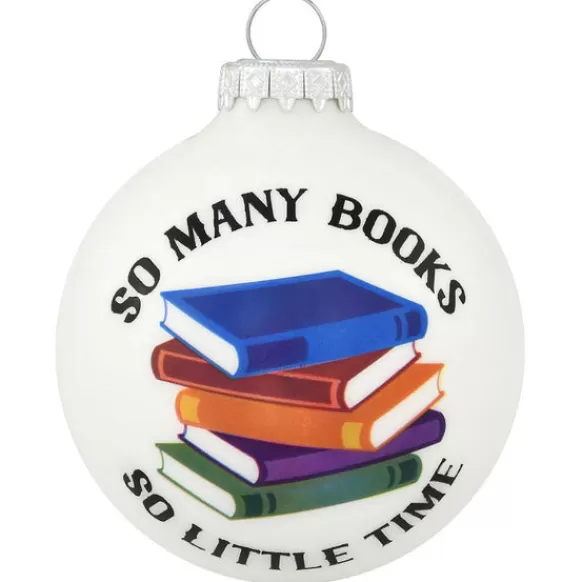 Best Personalized So Many Books Glass Ornament Hobbies & Activities