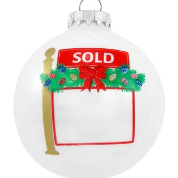 Best Sale Personalized Sold Realty Sign Glass Bulb Ornament Home & Housewarming