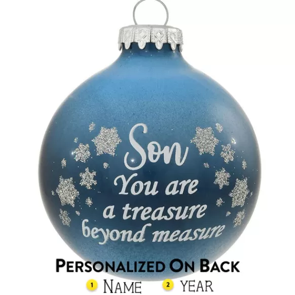 Best Personalized Son, You Are A Treasure - Glass Bulb Ornament Family Members