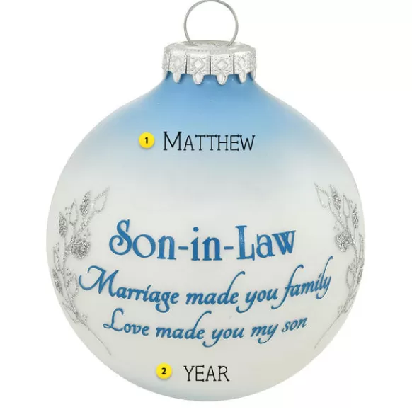 Store Personalized Son-In-Law Glass Bulb Ornament Family Members