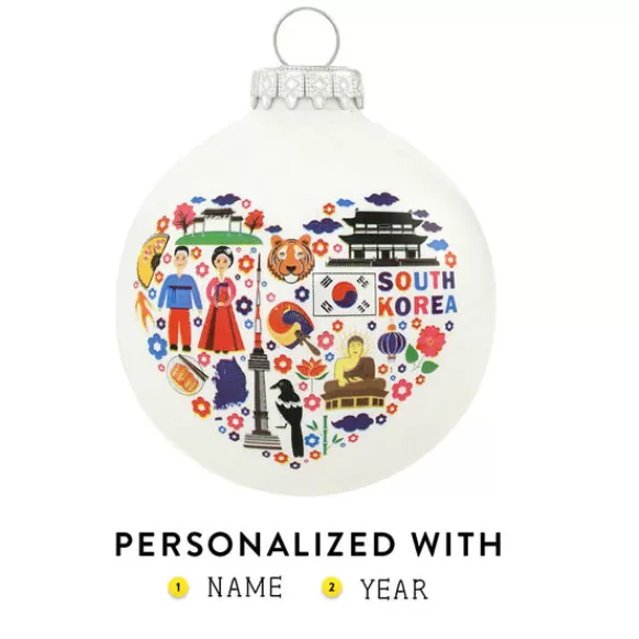 Store Bronners Personalized South Korea Glass Bulb Ornament