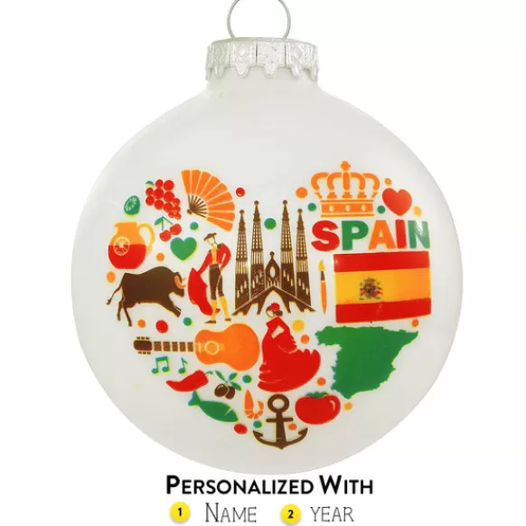 Store Bronners Personalized Spain Glass Bulb Ornament