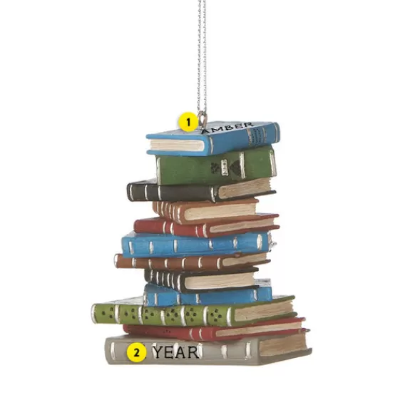 Best Sale Personalized Stack Of Books Ornament School Days