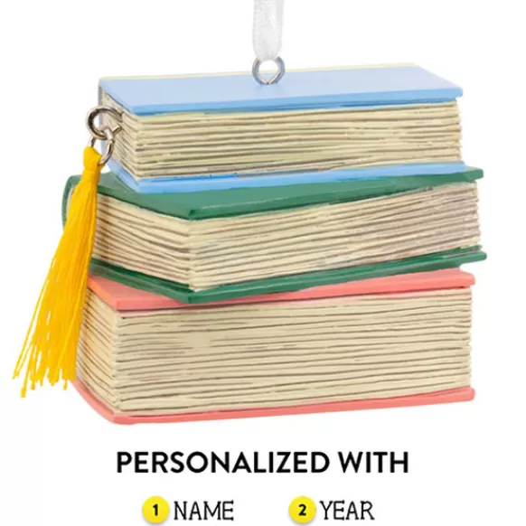 Outlet Personalized Stack Of Books Ornament Hobbies & Activities