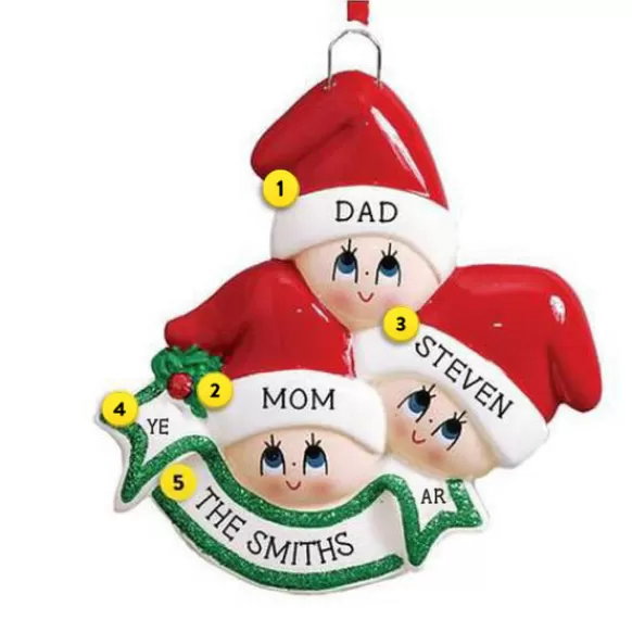 Best Rudolph & Me Personalized Stocking Cap Family Of 3 Ornament