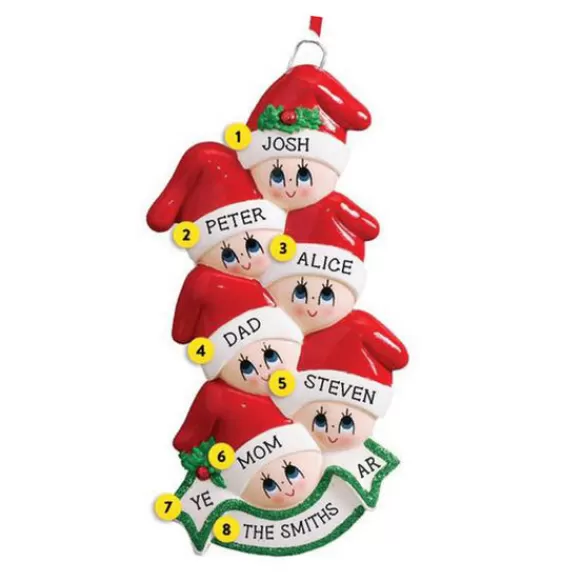 Sale Rudolph & Me Personalized Stocking Cap Family Of 6 Ornament