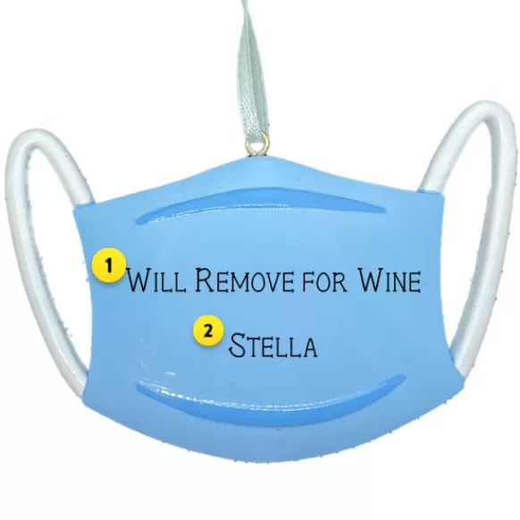 Cheap Personalized Surgical Mask Ornament Vaccinated / Covid-19