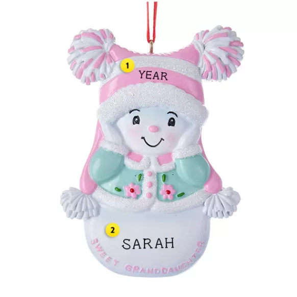 Online Personalized Sweet Granddaughter Snowgirl Ornament Family Members