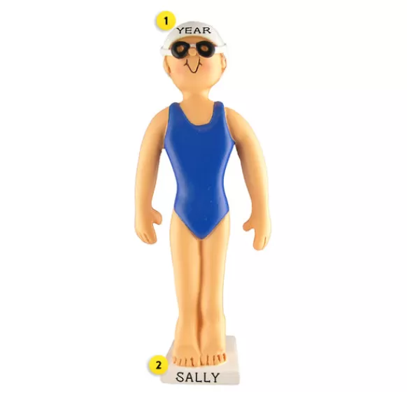 Best Sale Ornament Central Personalized Swimmer Ornament - Female