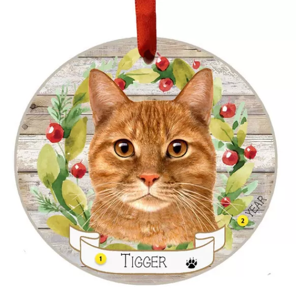 Flash Sale E & S Imports Personalized Tabby Cat Ornament - Orange