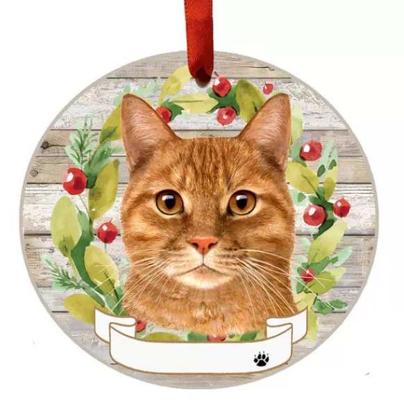 Flash Sale E & S Imports Personalized Tabby Cat Ornament - Orange