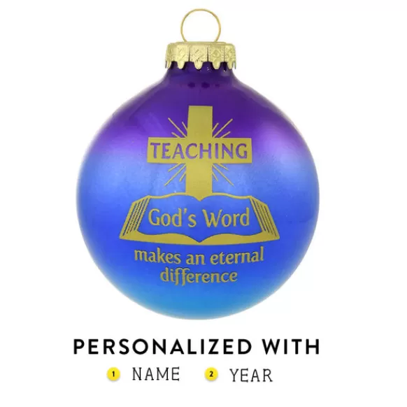 Fashion Personalized "Teaching God's Word" Glass Bulb Ornament Angels & Religious