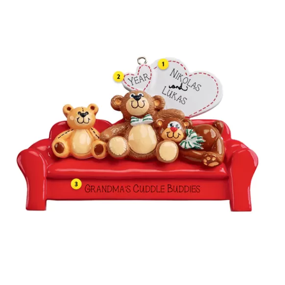 Best Sale Personalized Three Bears On A Couch Ornament Family Members