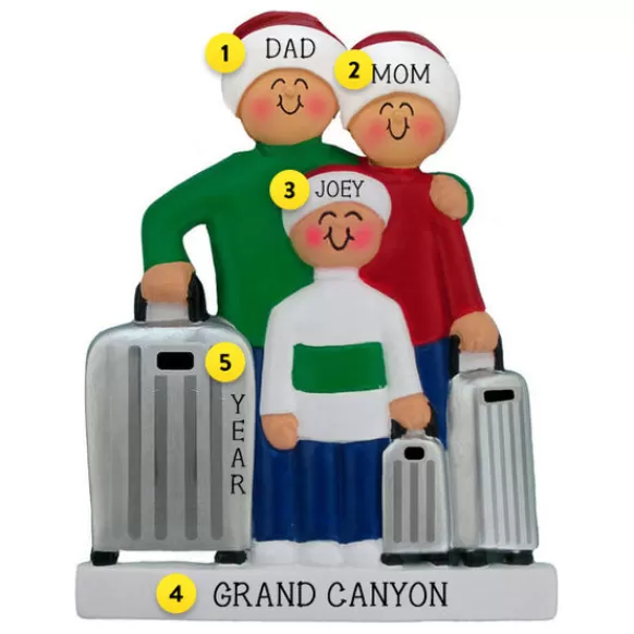 Shop Ornament Central Personalized Traveling Family Of 3 Ornament