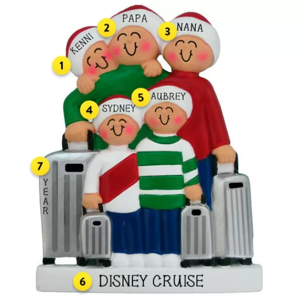 Shop Ornament Central Personalized Traveling Family Of 5 Ornament