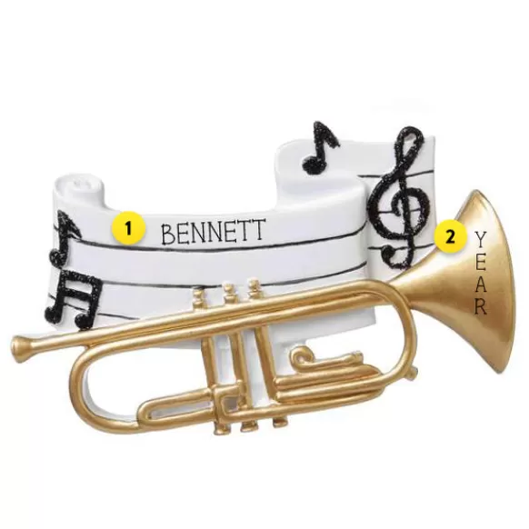 Discount Personalized Trumpet Ornament Music