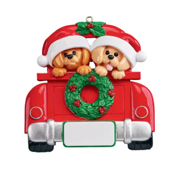 Best Sale Rudolph & Me Personalized Two Dogs In Car Ornament