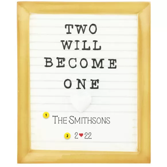 Cheap Personalized Two Will Become One Letter Board Ornament Engaged, Wedding, & Anniversary