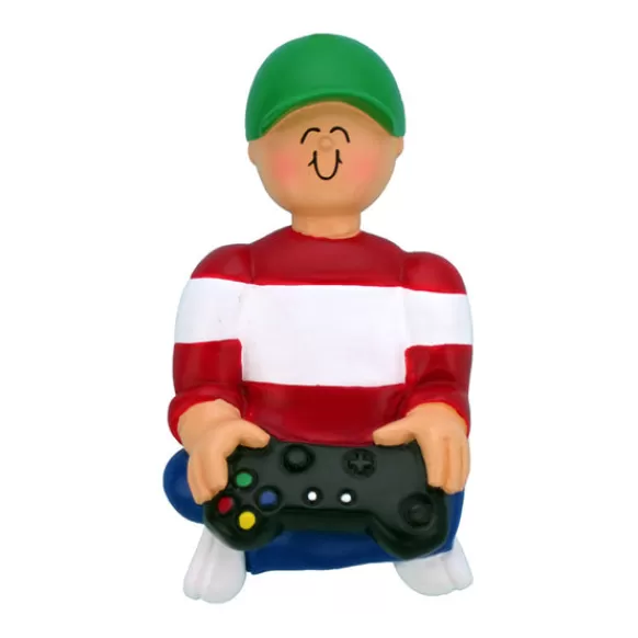 Best Personalized Video Game Player Ornament-Boy Fun & Games