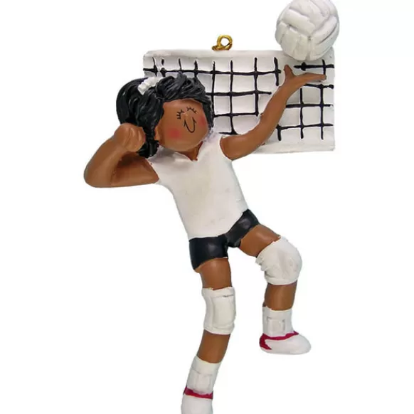 Store Ornament Central Personalized Volleyball Ornament-Female African American