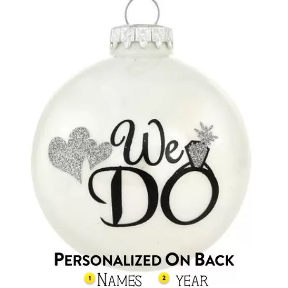 Fashion Personalized We Do Wedding Glass Bulb Ornament Engaged, Wedding, & Anniversary